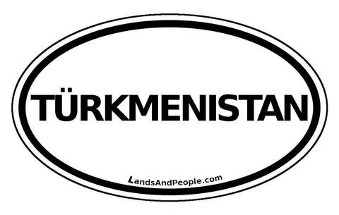 Türkmenistan Turkmenistan Sticker Oval Black and White