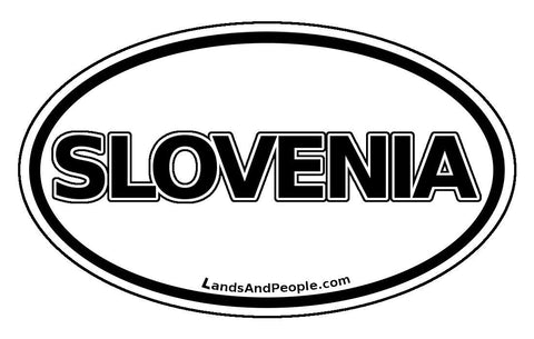 Slovenia Car Bumper Sticker Oval Black and White