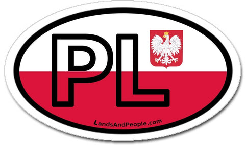 PL Poland Polish Eagle Sticker Oval