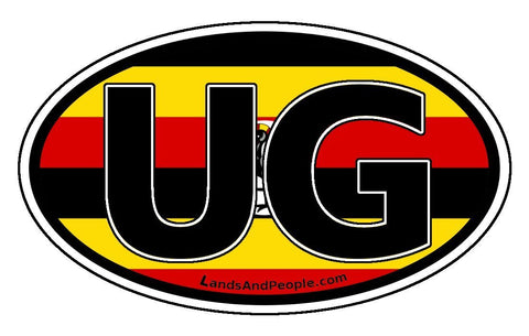 UG Uganda Flag Sticker Decal Oval