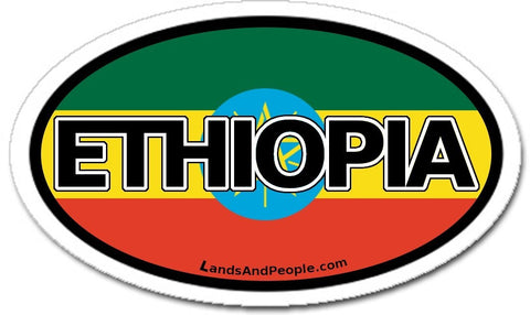Ethiopia Car Bumper Sticker Decal Oval