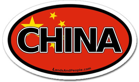 China Chinese Flag Car Sticker Oval