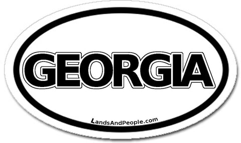 Georgia Sticker Oval Black and White