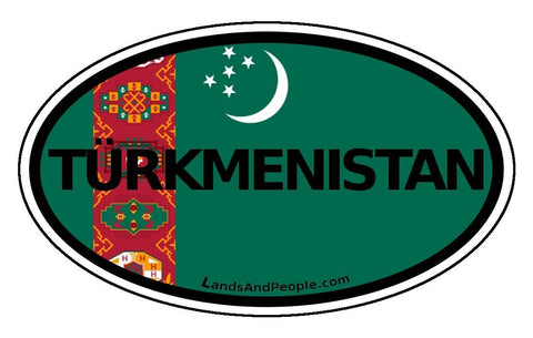 Turkmenistan Sticker Oval
