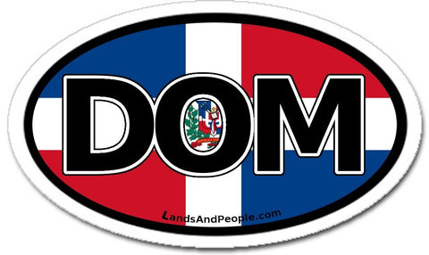 DOM Dominican Republic Flag Car Bumper Sticker Decal