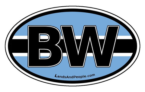 BW Botswana Flag Sticker Oval