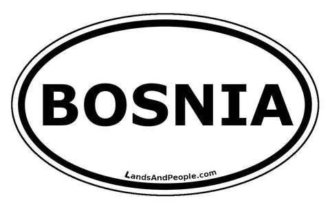 Bosnia Car Sticker Decal Oval Black and White