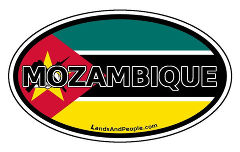 Mozambique Flag Sticker Oval