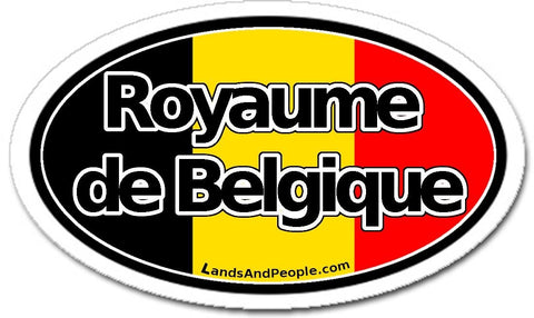 Royaume de Belgique in French Belgium Belgian Flag Sticker Oval