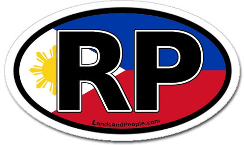 RP Republic of the Philippines Sticker Oval