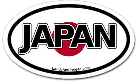 Japan Flag Car Sticker Oval