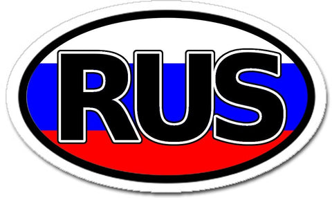 RUS Russia Flag Sticker Oval