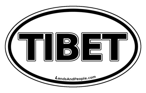 Tibet Sticker Decal Oval Black and White