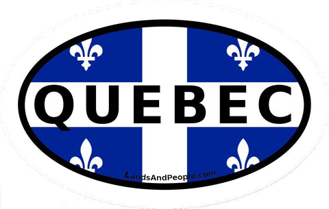 Quebec Flag Car Bumper Sticker Vinyl Oval
