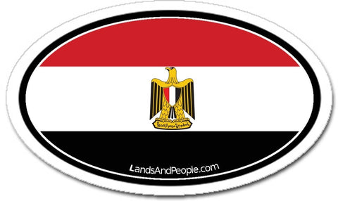 Flag of Egypt Car Bumper Sticker Oval