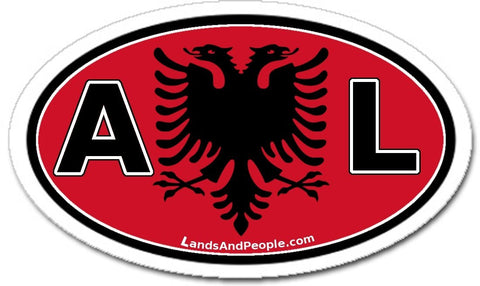 AL Albania Eagle Flag Car Bumper Sticker Oval