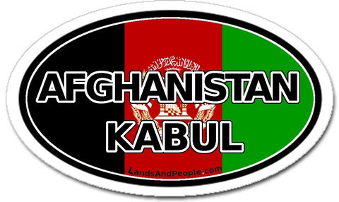 Afghanistan Kabul Flag Sticker Oval
