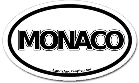 Monaco Sticker Oval Black and White