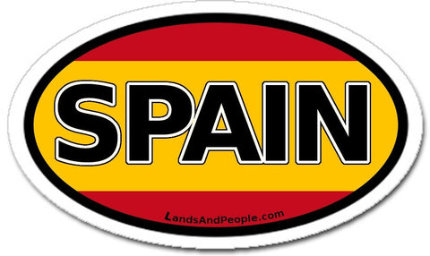 Spain Flag Sticker Oval