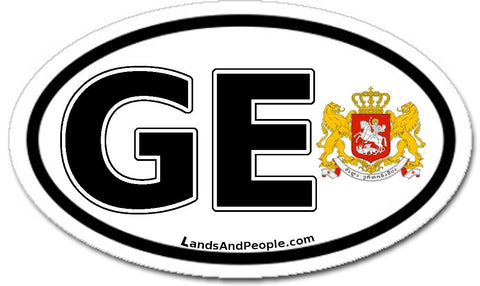 GE Georgia Sticker Oval Black and White