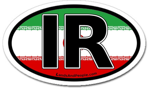 IR Iran Flag Sticker Oval