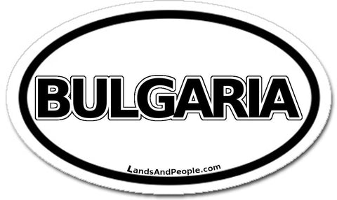 Bulgaria Car Bumper Sticker Decal Oval Black and White