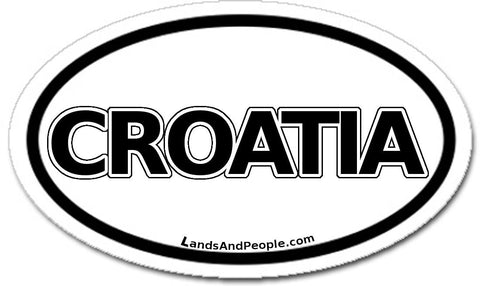 Croatia Car Bumper Sticker Decal Oval Black and White