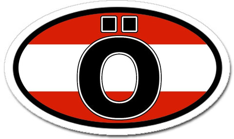 Ö Austria Flag Sticker Oval