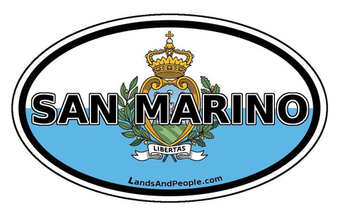San Marino Flag Sticker Oval
