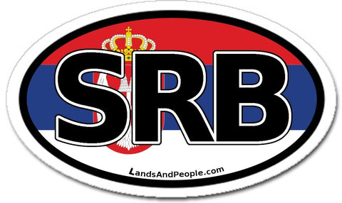 SRB Serbia Car Bumper Sticker Oval