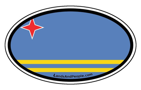 Aruba Flag Car Bumper Sticker Decal