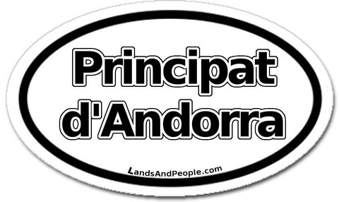 Principat d'Andorra Sticker Oval Black and White