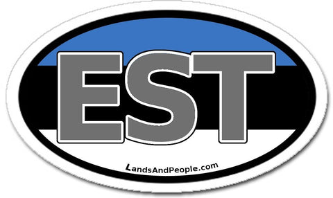 EST Estonia Flag Car Sticker Decal Oval