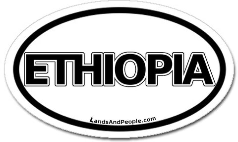 Ethiopia Car Bumper Sticker Decal Oval