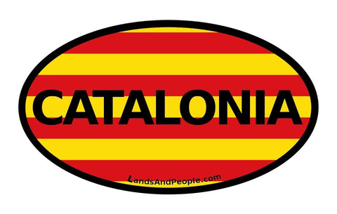 Catalonia Flag Sticker Oval