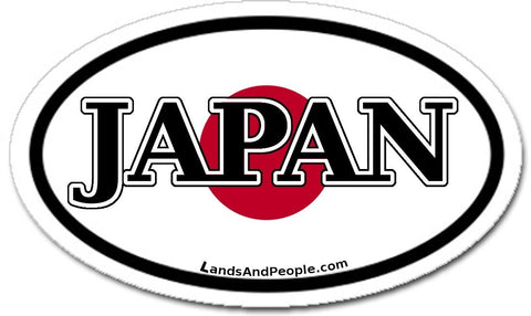 Japan Flag Car Sticker Oval