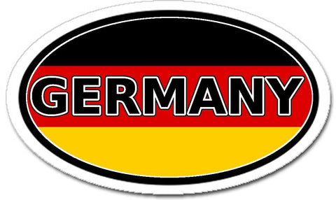 Germany and German Flag Vinyl Sticker Oval