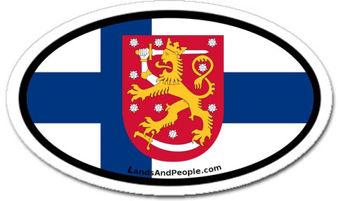 Finland Flag Sticker Oval