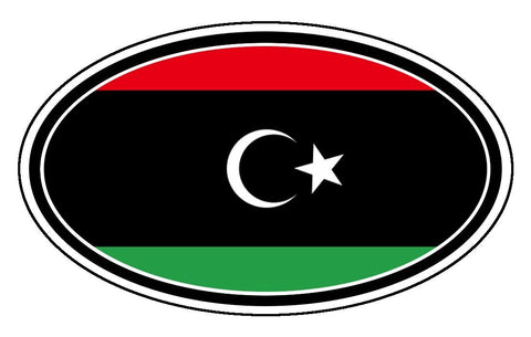 Libya Flag Car Bumper Sticker Decal Oval