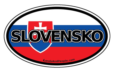 Slovensko Slovakia Flag Sticker Oval