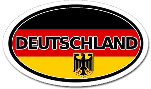 Deutschland Germany German Flag Sticker Oval