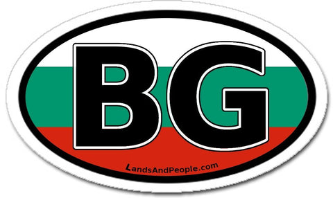 BG Bulgaria Flag Car Bumper Sticker Decal Oval
