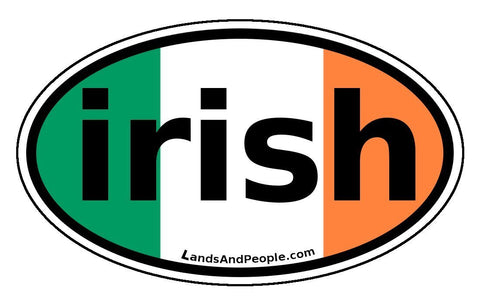 Irish Ireland Flag Car Sticker Decal Oval