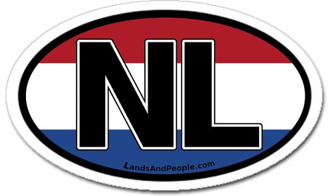 NL Netherlands Flag Sticker Oval