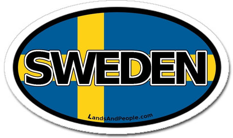 Sweden Flag Sticker Decal Oval
