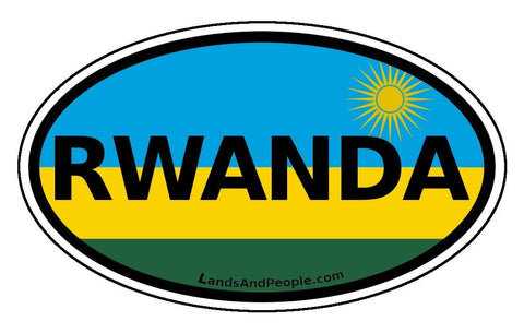 Rwanda Flag Car Sticker Oval