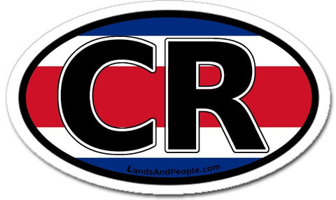 CR Costa Rica Car Bumper Sticker Decal