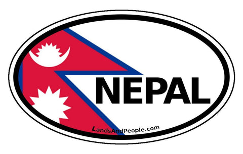 Nepal Nepali Flag Car Sticker Decal Oval