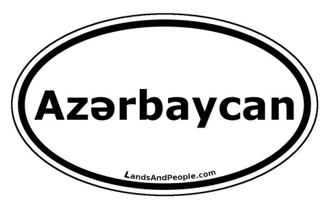 Azərbaycan Azerbaijan Car Sticker Oval Black and White