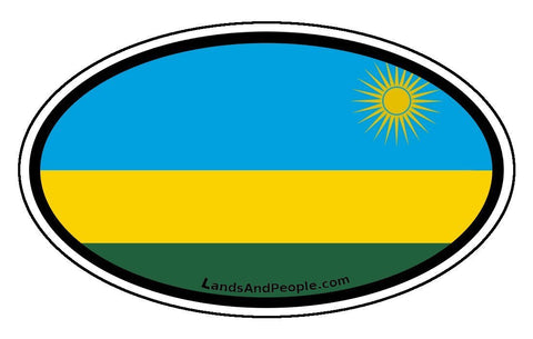 Rwanda Flag Car Sticker Oval